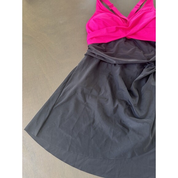 Women's Plus Size Swim Dress Tummy Control Swimsuit pink  size XXL Criss Cross - Picture 8 of 15